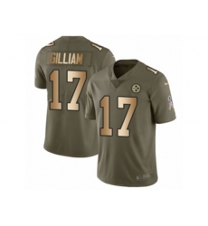 Pittsburgh Steelers #17 Joe Gilliam Limited Olive Gold 2017 Salute to Service NFL Jersey