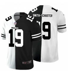 Pittsburgh Steelers #19 JuJu Smith-Schuster Black White Limited Split Fashion Football Jersey