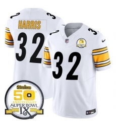 Pittsburgh Steelers #32 Franco Harris White 2024 F U S E 50th Anniversary Of Super Bowl IX Alternate Vapor Untouchable Limited Stitched Jersey