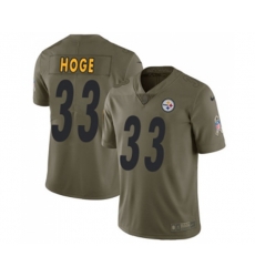 Pittsburgh Steelers #33 Merril Hoge Limited Olive 2017 Salute to Service Football Jersey
