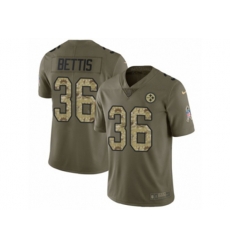 Pittsburgh Steelers #36 Jerome Bettis Limited Olive Camo 2017 Salute to Service NFL Jersey