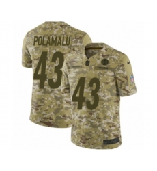 Pittsburgh Steelers #43 Troy Polamalu Limited Camo 2018 Salute to Service NFL Jersey