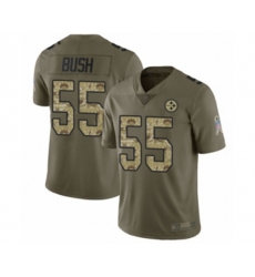 Pittsburgh Steelers #55 Devin Bush Limited Olive Camo 2017 Salute to Service Football Jersey