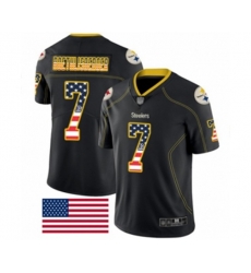 Pittsburgh Steelers #7 Ben Roethlisberger Limited Black Rush USA Flag Football Jersey