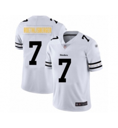 Pittsburgh Steelers #7 Ben Roethlisberger White Team Logo Fashion Limited Player Football Jersey
