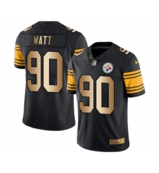 Pittsburgh Steelers #90 T. J. Watt Limited Black Gold Rush Vapor Untouchable Football Jersey