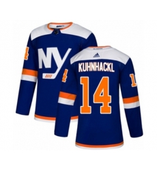 New York Islanders #14 Tom Kuhnhackl Authentic Blue Alternate NHL Jersey