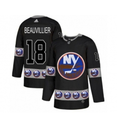New York Islanders #18 Anthony Beauvillier Authentic Black Team Logo Fashion NHL Jersey