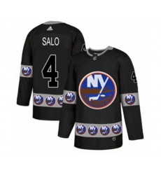 New York Islanders #4 Robin Salo Authentic Black Team Logo Fashion NHL Jersey