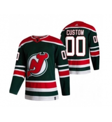 New Jersey Devils Custom Green 2020-21 Reverse Retro Alternate Hockey Jersey