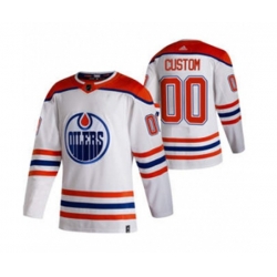 Edmonton Oilers Custom White 2020-21 Reverse Retro Alternate Hockey Jersey