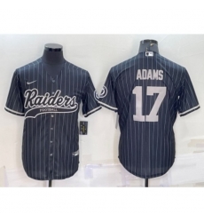 Las Vegas Raiders #17 Davante Adams Black With Patch Cool Base Stitched Baseball Jersey