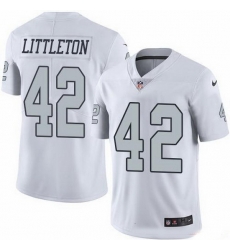 Las Vegas Raiders #42 Cory Littleton White Men Stitched NFL Limited Rush Jersey