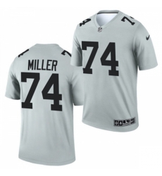 Las Vegas Raiders #74 Kolton Miller Nike 2021 Silver Inverted Legend Jersey
