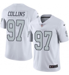 Las Vegas Raiders #97 Maliek Collins White Stitched NFL Limited Rush Jersey