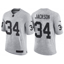 Oakland Raiders #34 Bo Jackson 2016 Gridiron Gray II NFL Limited Jersey