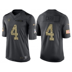 Oakland Raiders #4 Derek Carr Stitched Black NFL Salute to Service Limited Jerseys