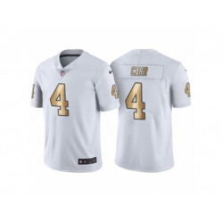 Oakland Raiders #4 Derek Carr White Gold Limited Special Color Rush Jersey
