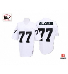 Oakland Raiders #77 Lyle Alzado White Authentic Throwback Football Jersey