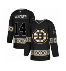 Adidas Boston Bruins #14 Chris Wagner Authentic Black Team Logo Fashion NHL Jersey