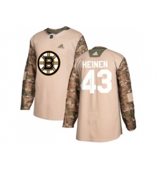 Adidas Boston Bruins #43 Danton Heinen Camo Authentic 2017 Veterans Day Stitched NHL Jersey
