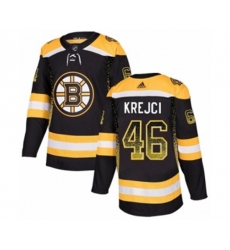Adidas Boston Bruins #46 David Krejci Authentic Black Drift Fashion NHL Jersey