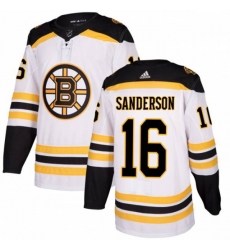 Boston Bruins #16 Derek Sanderson Authentic White Away NHL Jersey