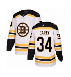Boston Bruins #34 Paul Carey Authentic White Away Hockey Jersey