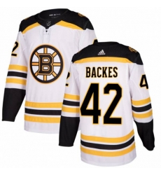 Boston Bruins #42 David Backes Authentic White Away NHL Jersey