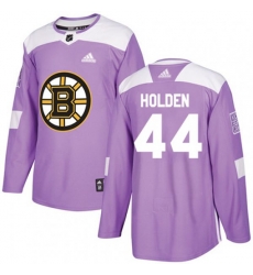 Boston Bruins #44 Nick Holden Authentic Purple Fights Cancer Practice NHL Jersey