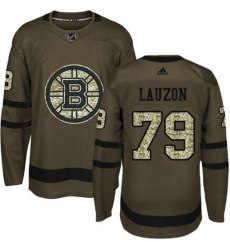 Boston Bruins #79 Jeremy Lauzon Authentic Green Salute to Service NHL Jersey