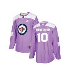 Winnipeg Jets #10 Dale Hawerchuk Purple Authentic Fights Cancer Stitched NHL Jersey