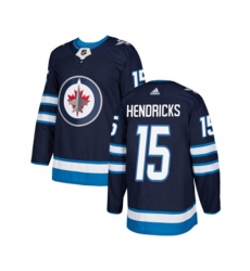 Winnipeg Jets #15 Matt Hendricks Authentic Navy Blue Home NHL Jersey