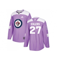 Winnipeg Jets #27 Nikolaj Ehlers Purple Authentic Fights Cancer Stitched NHL Jersey