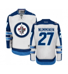 Winnipeg Jets #27 Teppo Numminen Authentic White Away NHL Jersey