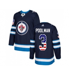 Winnipeg Jets #3 Tucker Poolman Authentic Navy Blue USA Flag Fashion NHL Jersey Winnipeg Jets #3 Tucker Poolman Authentic Navy Blue USA Flag Fashion NHL Jersey