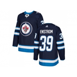 Winnipeg Jets #39 Tobias Enstrom Navy Blue Home Authentic Stitched NHL Jersey