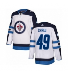 Winnipeg Jets #49 Logan Shaw Authentic White Away Hockey Jersey