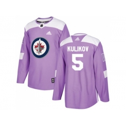 Winnipeg Jets #5 Dmitry Kulikov Purple Authentic Fights Cancer Stitched NHL Jersey