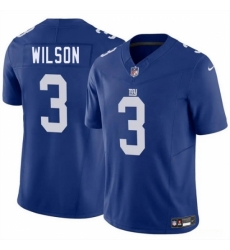 New York Giants 3 Russell Wilson Blue 2025 F U S E Vapor Untouchable Limited Stitched Jersey