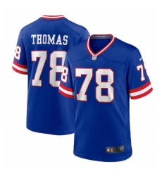 New York Giants #78 Andrew Thomas Royal Classic Retired Player Stitched Game Jersey