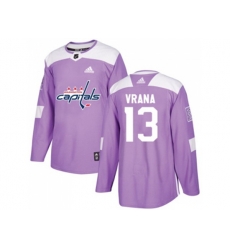 Washington Capitals #13 Jakub Vrana Purple Authentic Fights Cancer Stitched NHL Jersey
