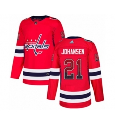 Washington Capitals #21 Lucas Johansen Authentic Red Drift Fashion NHL Jersey