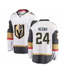 Vegas Golden Knights #24 Jaycob Megna Authentic White Away Fanatics Branded Breakaway Hockey Jersey