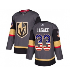 Vegas Golden Knights #33 Maxime Lagace Authentic Gray USA Flag Fashion NHL Jersey