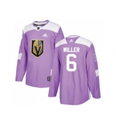 Vegas Golden Knights #6 Colin Miller Purple Authentic Fights Cancer Stitched NHL Jersey