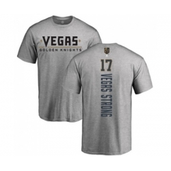 Vegas Golden Knights #17 Vegas Strong Gray Backer T-Shirt