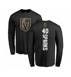 Vegas Golden Knights #40 Garret Sparks Black Backer Long Sleeve T-Shirt