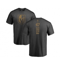Vegas Golden Knights #47 Luca Sbisa Charcoal One Color Backer T-Shirt
