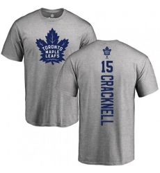 Toronto Maple Leafs #15 Adam Cracknell Ash Backer T-Shirt